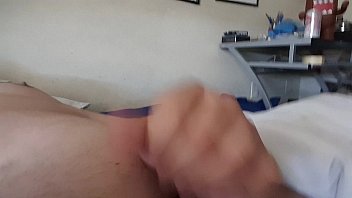 stroking my short fat cock